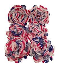 Looking to add a little something extra to your 4th of july decorations? Buy Chiffon Fabric Flowers Red White And Blue Patriotic 4th Of July Lace Flowers For Headbands Decorations Or Crafts Pack Of 6 Online In Kuwait B06zz8kp65