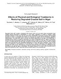 Pdf Effects Of Physical And Biological Treatments In Restoring Degraded Crusted Soil In Niger