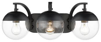 We did not find results for: 3 Light Black Bath Light With Clear Glass And Black Cap Contemporary Bathroom Vanity Lighting By Designer Lighting And Fan Houzz