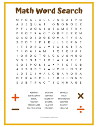 Krisanapong detraphiphat/getty images word games are an excellent way for children to impro. Math Word Search Free Printable