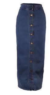 Button Front cheap Denim Pencil