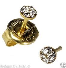 Short Post Baby Studs Gold Clear Daisy Ear Piercing Earrings Studex System 75 48675132930 Ebay Ear Cuff Baby Ear Piercing Gold Ear Jacket