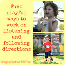 Teach preschoolers how to follow directions through fun and engaging games and activities. Using Play To Work On Listening And Following Directions Listening And Following Directions Kids Learning Listening Skills