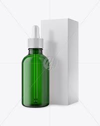 50ml Green Glass Dropper Bottle W Box In Bottle Mockups On Yellow Images Object Mockups Glass Dropper Bottles Bottle Mockup Green Glass Bottles