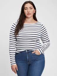 Modern Long Sleeve Striped Boatneck T Shirt Gap