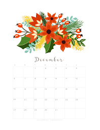 Free december 2020 calendar template. Printable December 2020 Calendar Monthly Planner 2 Designs Flowers Modern A Piece Of Rainbow