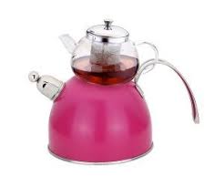 Tantitoni Pembe Duduklu Caydanlik Takimi Privatego Kitchen Appliances Kitchen Electric Kettle