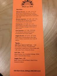Hours may change under current circumstances Taco Del Sol 11 Photos 25 Reviews Mexican 595 Main St Billings Mt Restaurant Reviews Phone Number Menu Yelp