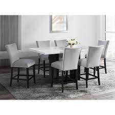 Find a great collection of 7 piece kitchen & dining room furniture at costco. Elements International Francesca Contemporary 7 Piece Counter Height Dining Set Dream Home Interiors Pub Table And Stool Sets