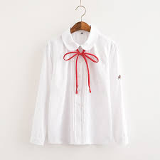 Click To Buy Jk Uniform Shirt Long Sleeve Round Neck Peter Pan Collar Accordion Pleat Wonderful Forest Deer Embroidery A Idees De Mode Uniforme Blouse