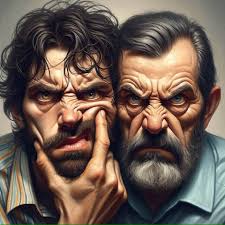 digital art realistic I don't know who is more irritated.