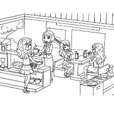 Leuk Voor Kids Kleurplaatlego Friends In Het Restaurant Lego Kleurplaten Kleurplaten Lego Friends