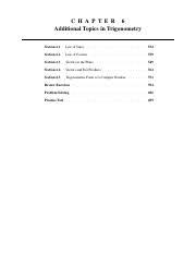 Precal Answer Ch6 Pdf C H A P T E R 6 Additional Topics In Trigonometry Section 6 1 Law Of Sines 532 Section 6 2 Law Of Cosines 539 Section 6 3 Course Hero