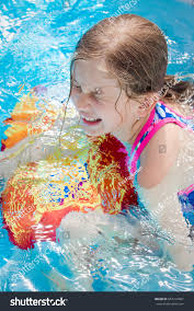 Girl Having Fun Swimming Pool Summer Stock Photo 687216067