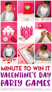 These Minute To Win It Valentine Games Will Be The Hit Of Your Valentine S Day Party Valenti Valentine Party Game Valentines Games Valentine S Day Party Games