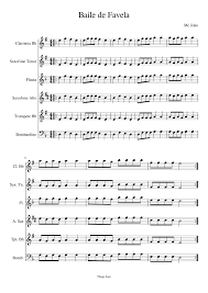 Baile de favela — also often called baile funk — refers to a dance party held in a slum ( favela ). Baile De Favela Sheet Music For Trumpet In B Flat Flute Clarinet In B Flat Saxophone Alto More Instruments Mixed Ensemble Musescore Com