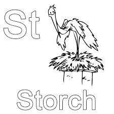 Ausmalbild Buchstaben Lernen St Wie Storch Kostenlos Ausdrucken