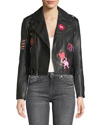 Alice And Olivia Limited Edition Keith Haring Leather Jacket Brand New Ebay Leather Jacket Brands Leather Moto Jacket Cropped Moto Jacket