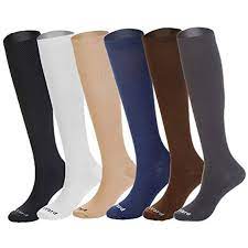 Novayard 6 Pairs Knee High Graduated Compression Socks For Women And Men 15 20mmhg Best Medical Running Graduated Compression Flight Socks Compression Socks