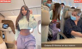 Oceane El Himer is caught faking flying in business class | Daily Mail  Online
