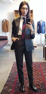 Tailor Dressed For Work In New Suit And Tie Suits For Women Suit And Tie Women
