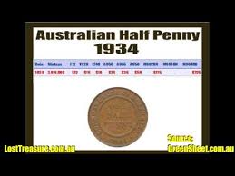 australian pre decimal coin values half penny 1910 to 1964