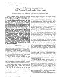 Pdf Design And Preliminary Characterization Of A Soft Wearable Exoskeleton For Upper Limb