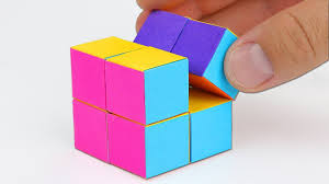 Divide the rectangle into 4 squares. How To Make An Infinity Cube Out Of Paper Youtube
