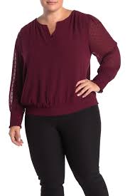 Dr2 By Daniel Rainn Smocked Long Sleeve Heart Blouse Plus Size Hautelook