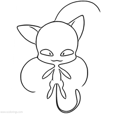 These are small unusual creatures with big heads and able to fly. Miraculous Ladybug And Cat Noir Coloring Pages Plagg Xcolorings Com