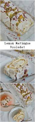 Lemon Meringue Roulade A Crunchy Chewy Soft Lemon Meringue Filled With Freshly Whipped Cream Lem Meringue Roulade Dried Raspberries Lemon Meringue Roulade
