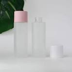 1-200pcs 100ml Toner Bottle Frosted Glass Pink/white Cap ...
