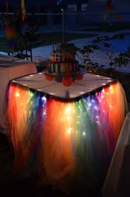 Rainbow Colors Birthday Party Ideas Photo 21 Of 33 Rainbow Birthday Party Glow Party Party Decorations