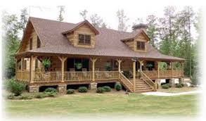 Wrap around porch house plans are very popular because of the wonderful views they provide and ease of access to the outdoors. Log Cabin With Wraparound Porch Rustic House Plans Log Home Plans House Plans Farmhouse