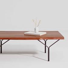Live edge american walnut slab top w/ metal base shown in brass powder coat finish. Harbor Live Edge Coffee Table