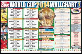 World Cup 2014 Wall Chart Sports World Cup Fixtures