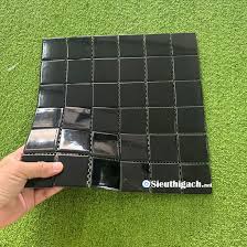 Gạch Mosaic Đen Bóng Hình Vuông Trang Trí