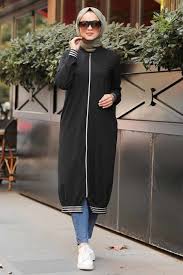 Neva Style Fermuarli Siyah Tesettur Kap 5766s Moda Stilleri Siyah Nevada