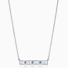Find tiffany atlas pendant from a vast selection of jewelry & watches. Atlas Pierced Bar Pendant In Sterling Silver With Montana Sapphires Roman Numerals Jewelry Jewelry Bar Pendant