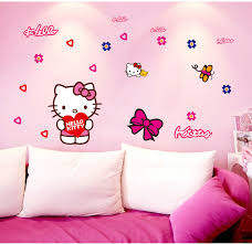 Hello kitty x pusheen drops 9/3/21. Luminous Hello Kitty Wall Stickers For Kids Rooms Decorations Home Kitchen Girl Bedroom Decorative Wall Decal Poster Wall Art Wall Stickers Aliexpress