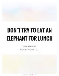 Don T Try To Eat An Elephant For Lunch Picture Quotes