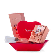 10 chocolates $24.90 in stock add to cart product description make hearts melt: Neuhaus Red Gift Basket With Chocolate Heart Delivery In Belgium By Giftsforeurope