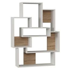brayden studio matthew geometric bookcase regal eiche regal haus deko