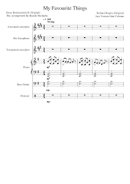My Favourite Things John Coltrane Jazz Score The Sound Of Music Sheet Music For Piano Drum Group Saxophone Alto Saxophone Tenor More Instruments Piano Sextet Musescore Com