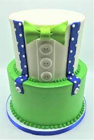 2 Tier Blue And Green Baby Shower Suspenders And Bowtie Cake By Flavor Cupcakery Picture Of Flavor Cupcakery Bake Shop Bel Air Tripadvisor