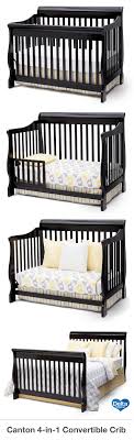 Delta Children Canton 4 In 1 Convertible Crib Black Walmart Com Baby Cribs Convertible Convertible Crib Black Toddler Bed