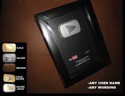 Youtube Replica Play Button Plaque Sub Award Fake Faux Silver Gold Frame Picture Picture Frames For Sale Cheap Picture Frames Gold Frame