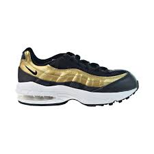 Nike air max 95 men's • white/blue fury/volt se. Nike Air Max 95 Little Kids Shoes Black Gold 905461 032 Ebay