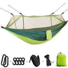 I have the same type of set up for my eno and can't decide if i should be going from tree to tree. Outdoor Camping Hammock With Mosquito Net Portable Hammocks Bug Insect Net Tree Straps Carabiners Maximum Load 300kg Shopee Malaysia