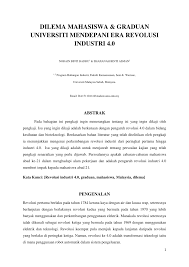 Pdf Dilema Mahasiswa Graduan Universiti Mendepani Era Revolusi Industri 4 0